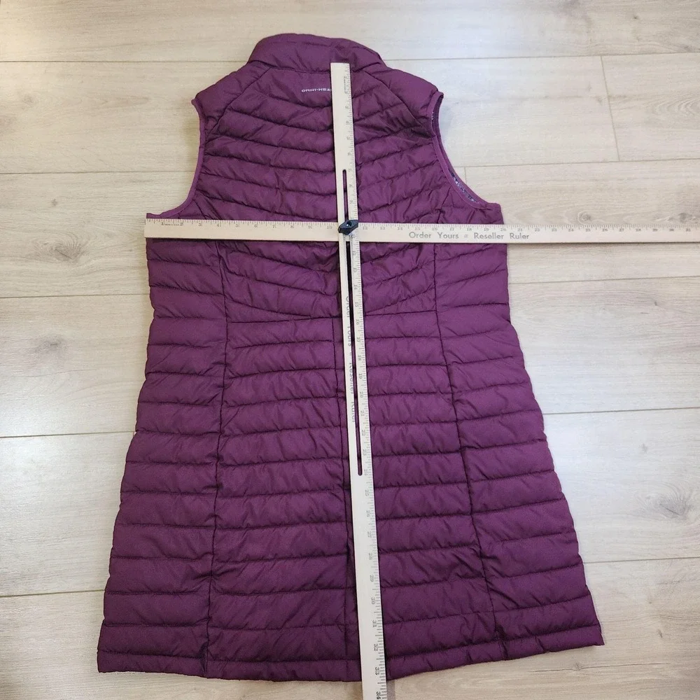Columbia Puffer Vest Womens Large Purple Omni-Heat Long Insulated Outdoor